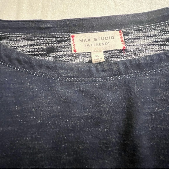 Max Studio [Weekend] Indigo Heather Knit Tunic, size XL - Picture 8 of 11